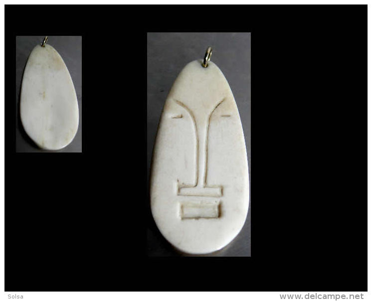 Pendant Amulette Austronésien En Os /Vintage Bone Austronesian Amulet Pendant - Ethniques