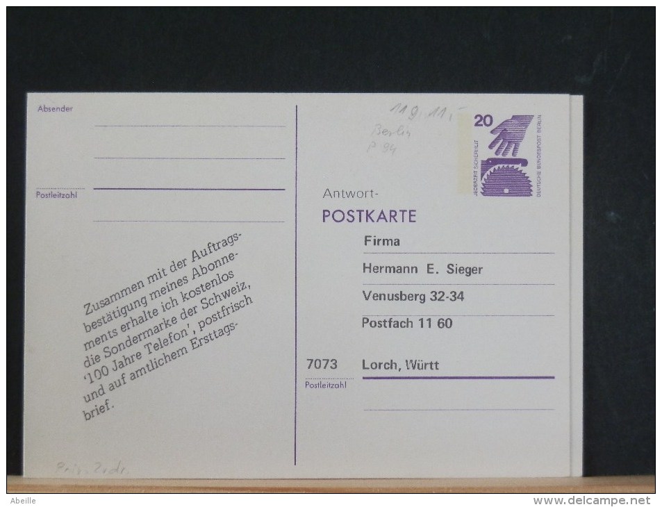 49/175A     ENV.  OBL. - Cartes Postales Privées - Neuves