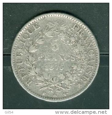 Piece Argent , Silver , 5 Francs Type   Hercule Année 1875  - Pia10702 - Autres & Non Classés