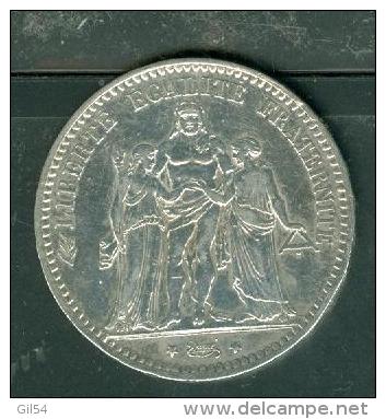Piece Azrgent , Silver , 5 Francs Type Hercule Année 1875  - Pia10801 - Autres & Non Classés