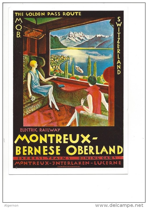 12168 - Montreux-Bernese Oberland MOB The Golden Pass Route  (Reproduction D´affiche, Format 10X15) - Montreux