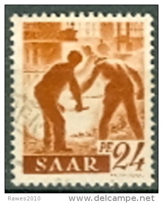 Saarland Mi. 211 Y + 214 + 215 Gest. Hauer Bergmann (Bergbau) + Stahl Arbeiter - Oblitérés