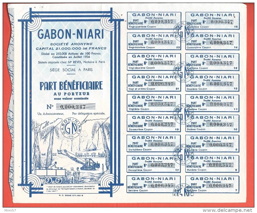 Titre Action GABON-NIARI - - Afrique