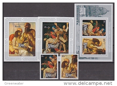 Niue 1978 Easter / Paintings 2v + 3 M/s ** Mnh (20506) - Niue