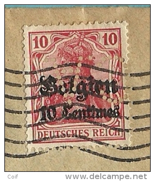 BZ3 Op Brief Met Stempel BRUSSEL, Firmaperforatie (perfin) "C.A." Van Credit Anversois - 1909-34