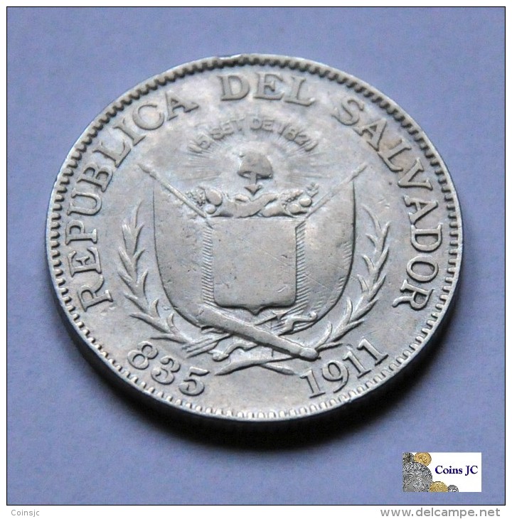 El Salvador - 25 Centavos - 1911 - Scarce - El Salvador