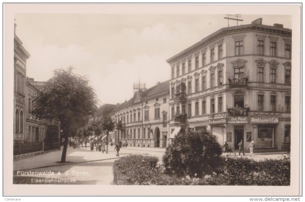 Cpa,furstenwalde A D Spree,elsenbahnstrasse,po St Retaurant Café - Wald