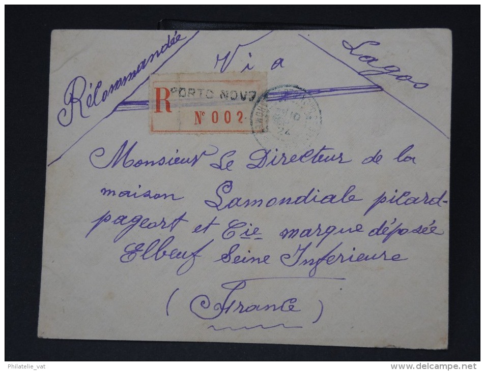 FRANCE - DAHOMEY - Lettre Période Années 1920 - Archives Vers Elboeuf (Loire Atlantique) - A Voir - Lot  5151 - Covers & Documents