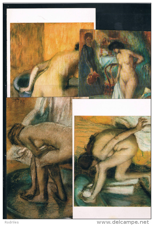 Postales Del Tema Pintura. Degas. 4 Desnudos Y 3 Bailarinas - Otros & Sin Clasificación