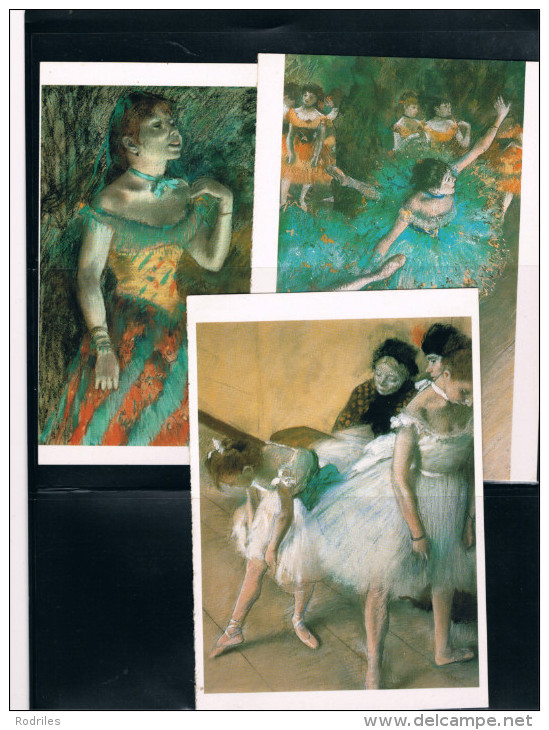 Postales Del Tema Pintura. Degas. 4 Desnudos Y 3 Bailarinas - Otros & Sin Clasificación