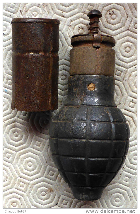 Etat Exceptionnel  - Citron Foug  Complète 14-18 WW1- Grenade Mod 1915 -17 Totalement Neutralisée (VO) - 1914-18