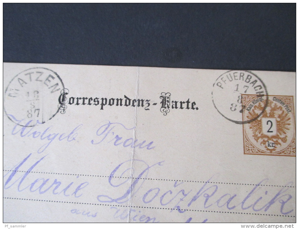 Österreich Ganzsachen Ausgabe 1883 Fingerhut Stempel usw. 12 Stück! Wohlgeboren, Korrespondenz an eine Frau in Linz