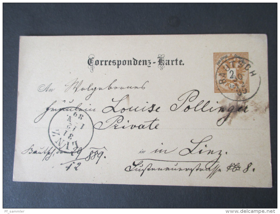 Österreich Ganzsachen Ausgabe 1883 Fingerhut Stempel usw. 12 Stück! Wohlgeboren, Korrespondenz an eine Frau in Linz