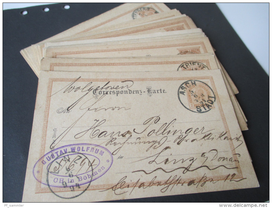 Österreich Ganzsachen Ausgabe 1890 Türbogenmuster 29 Stück! Verschiedene Stempel Usw!! Interessant! - Otros & Sin Clasificación