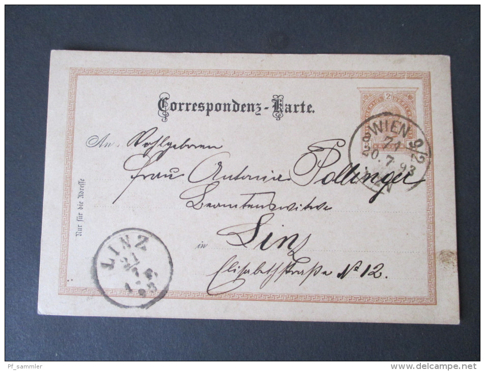 Österreich Ganzsachen Ausgabe 1890 Türbogenmuster 29 Stück! Verschiedene Stempel usw!! Interessant!