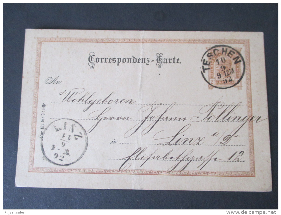 Österreich Ganzsachen Ausgabe 1890 Türbogenmuster 29 Stück! Verschiedene Stempel usw!! Interessant!