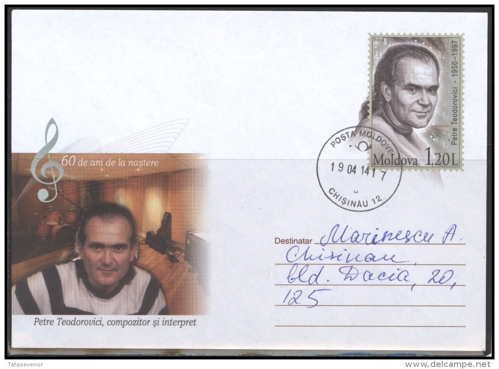 MOLDOVA Stamped Postal Stationery Bedarfsbrief MD Cover 060 Postal History Personalities Music Singer Composer - Moldova