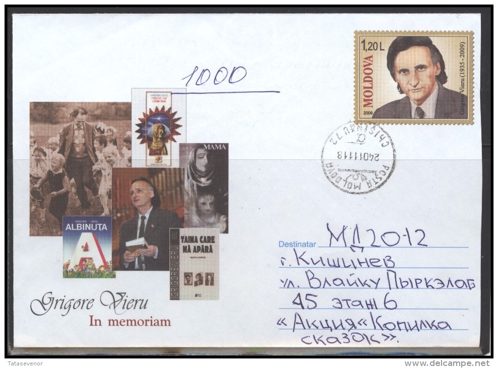 MOLDOVA Stamped Postal Stationery Bedarfsbrief MD Cover 069 Postal History Personalities Literature - Moldova