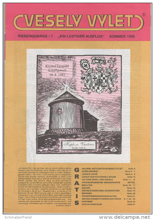 Zeitschrift Vesely Vylet Ein Lustiger Ausflug Riesengebirge Nr. 7 Sommer 1995 Saisonzeitschrift Dunkelthal Petzer Aupa - Tschechien