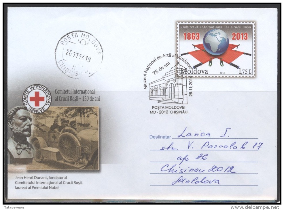 MOLDOVA Stamped Postal Stationery Bedarfsbrief MD Cover 074 Postal History Red Cross Anniversary - Moldova