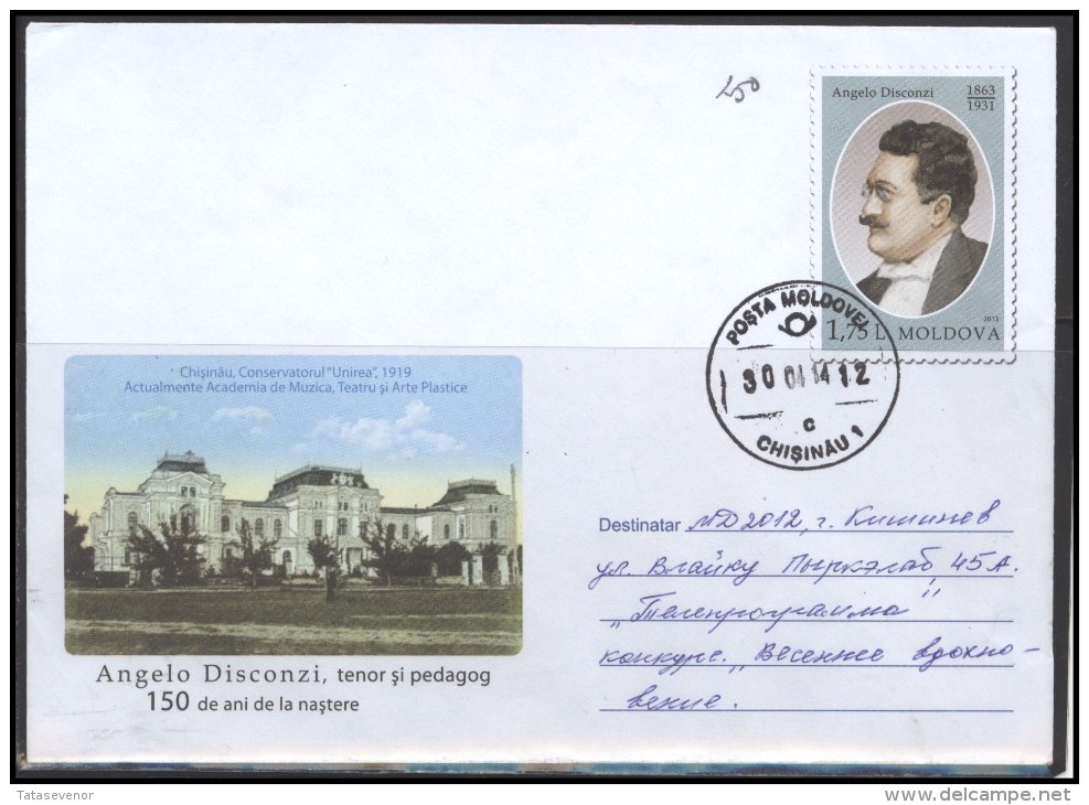 MOLDOVA Stamped Postal Stationery Bedarfsbrief MD Cover 075 Postal History Personalities Music Singer Opera - Moldova