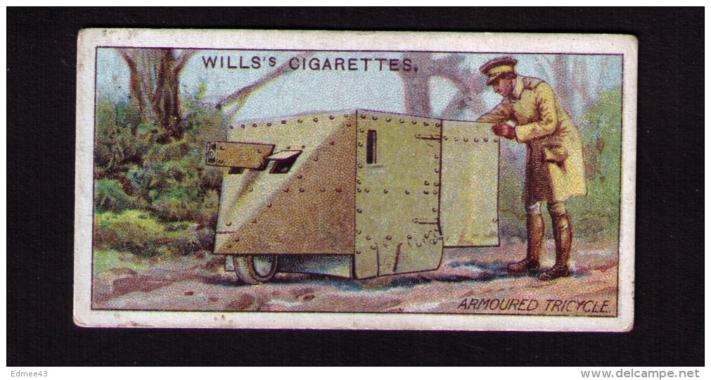 Petite Image (trade Card) Wills´s Cigarettes, « Military Motors », N°3, Tricycle Blindé, Grande-Bretagne - Documents