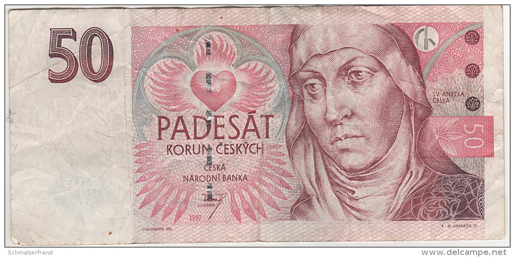 Banknote Geldschein CESKA REPUBLICA Tschechien 50 Korun Kronen 1997 D 64 553099 Cesky Narodni Banka - Tchéquie