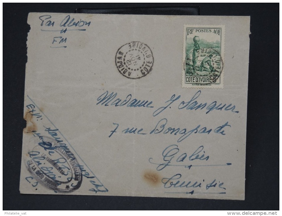 FRANCE - COTE D´IVOIRE - Lettre Période 2eme Guerre Mondial - Archives Vers La Tunisie - A Voir - Lot  5200 - Storia Postale