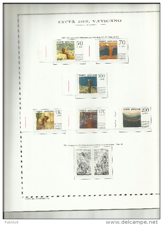 VATICANO VATIKAN VATICAN YEAR ANNATA NUOVA 1977 MNH COMPRESI I FOGLI MARINI - Volledige Jaargang