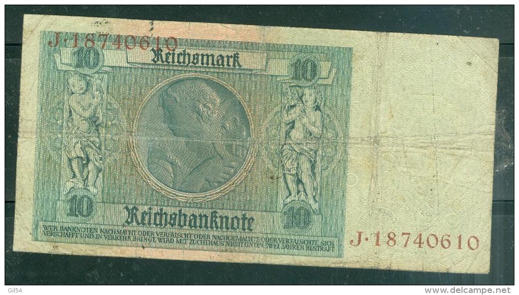 Billet 10 REICHSMARK  - Année 1929    -  J.18740610    Laubil1801 - 10 Reichsmark