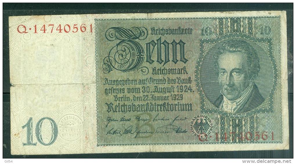 Billet  10   REICHSMARCK -  Q.14740561  Laubil1805 - 10 Reichsmark