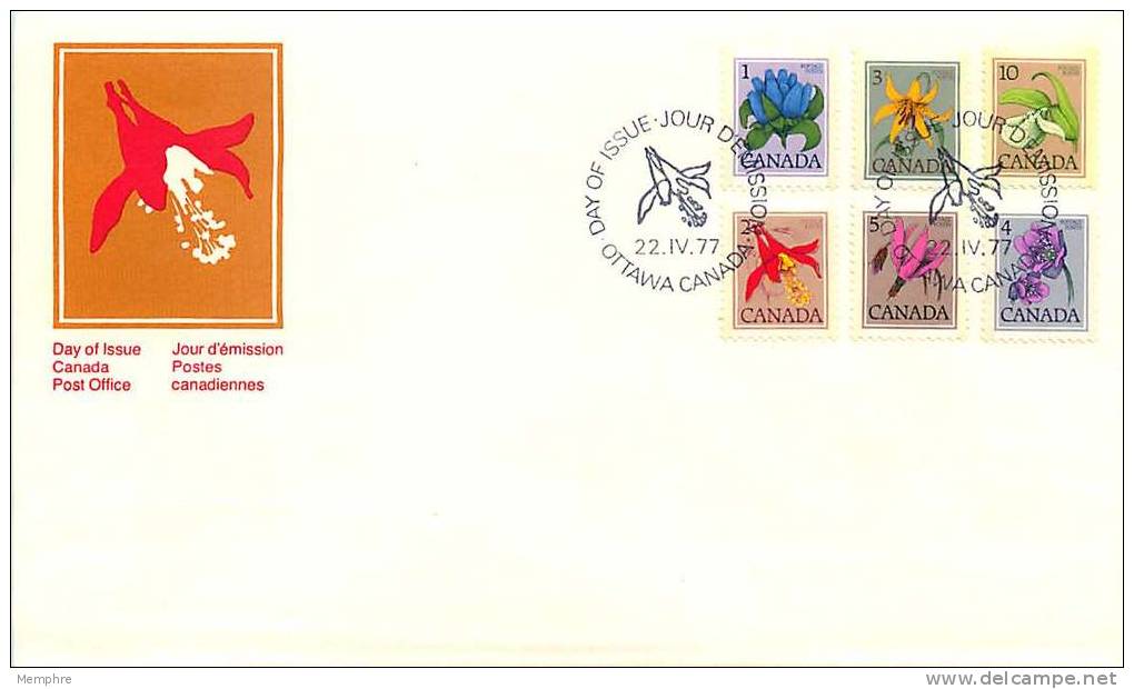 1977  Low Value Flower Definitives  Sc 704-11 - 1971-1980