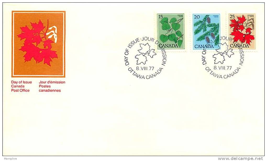 1977 MidValue Definitives  Trees  Sc 717-9 - 1971-1980