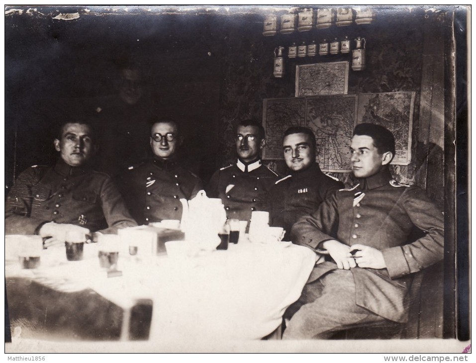 Photo 14-18 COMINES-WARNETON (Komen-Waasten) - Un Groupe D'officiers Allemands, Lt Linke, IR 7 (A100, Ww1, Wk 1) - Comines-Warneton - Komen-Waasten