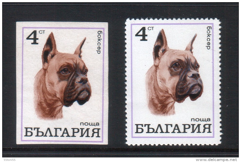 BULGARIA / Bulgarie 1970 Dogs -  ERROR Imperforated 4 St. ( * )no Gum. - Variétés Et Curiosités