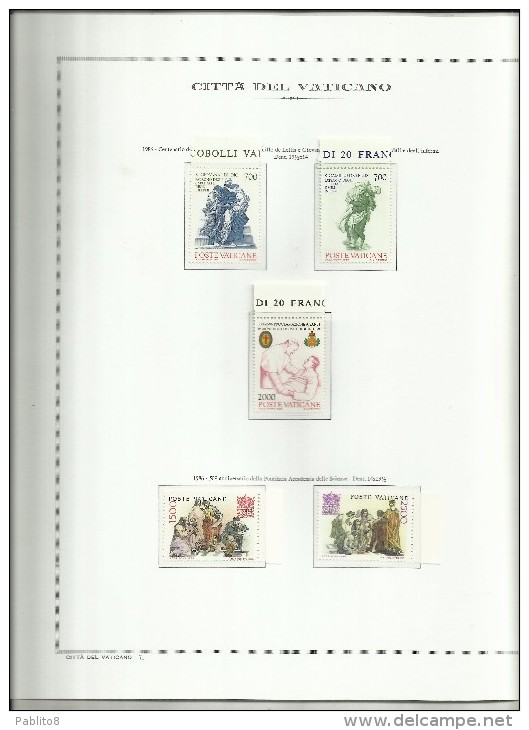 VATICANO VATIKAN VATICAN YEAR ANNATA NUOVA 1986 MNH COMPRESI I FOGLI MARINI - Volledige Jaargang