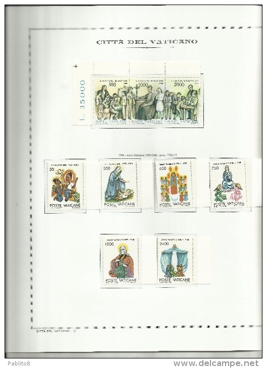 VATICANO VATIKAN VATICAN YEAR ANNATA NUOVA 1988 MNH COMPRESI I FOGLI MARINI - Années Complètes