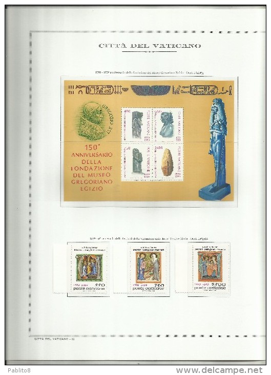 VATICANO VATIKAN VATICAN YEAR ANNATA NUOVA 1989 MNH COMPRESI I FOGLI MARINI - Volledige Jaargang