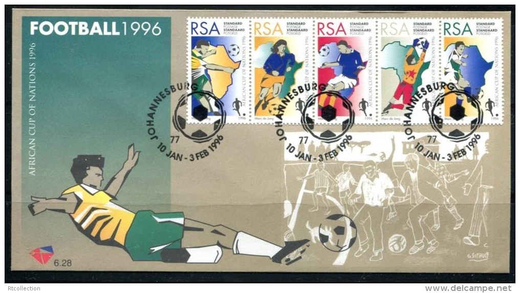 South Africa RSA 1996 FDC African Cup Of Nations Soccer Football Sports Game Stamps SG898-902 Rare Collection - Fußball-Afrikameisterschaft