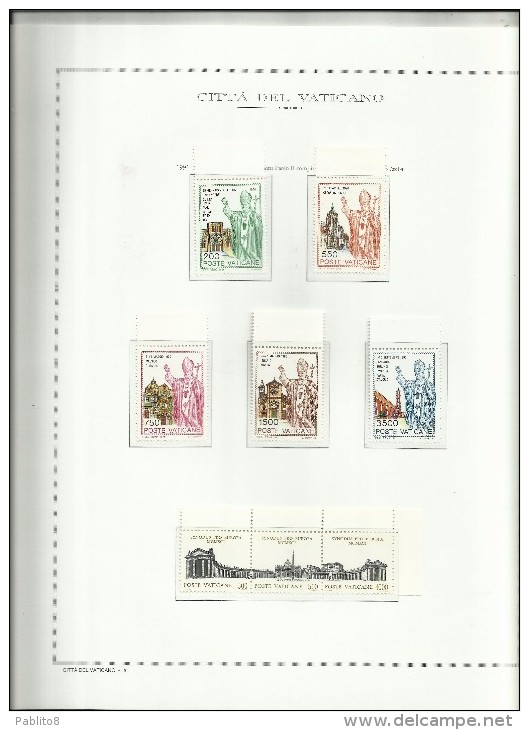 VATICANO VATIKAN VATICAN YEAR ANNATA NUOVA 1991 MNH COMPRESI I FOGLI MARINI - Volledige Jaargang