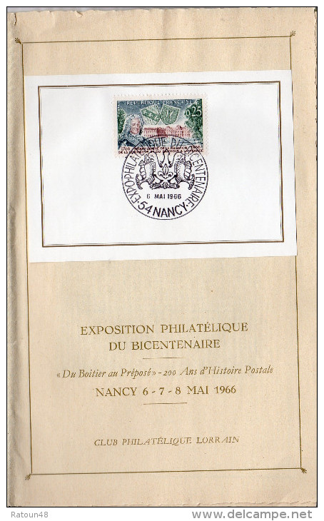 Bicentenaire De La Réunion De La Lorraine Et Du Barrois à La France - Storia Postale