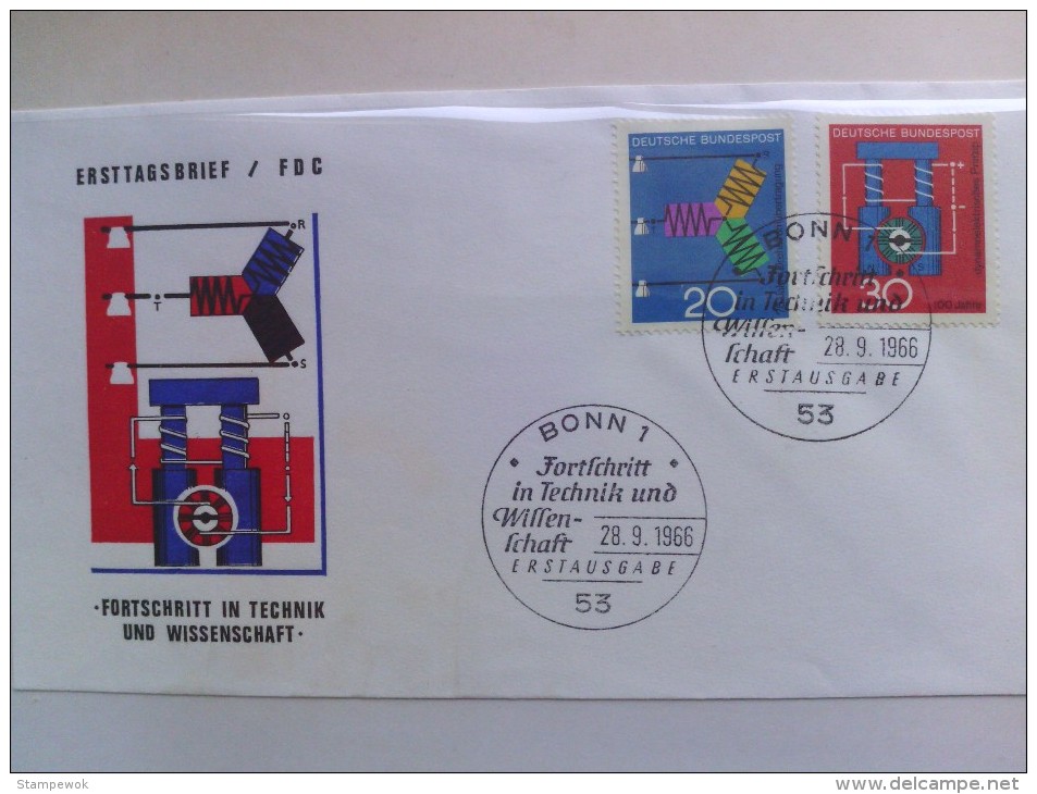 1966 West Germany Mi.Nr 521-522 Progress In Science And Technology - German Inventions - Andere & Zonder Classificatie