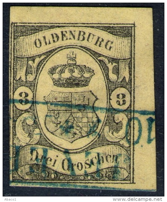 Jever Auf 3 Groschen Gelb - Oldenburg Nr. 8 - Bogenecke - Pracht - Oldenbourg