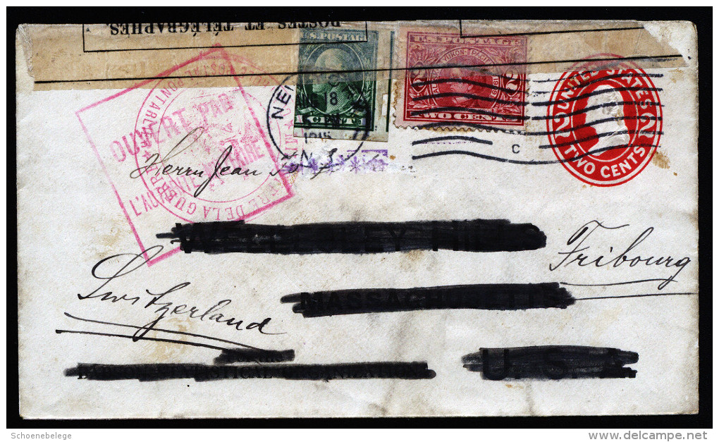 A3072) US Cover From New York 08/18/1915 To Switzerland With 2x Censorship - Briefe U. Dokumente
