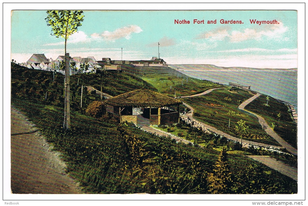 RB 1027 - Early Postcard - Nothe Fort &amp; Gardens - Weymouth Dorset - Weymouth