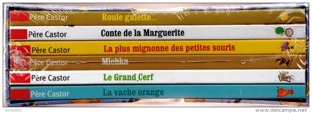 1 COFFRET DE 6 LIVRES LA PETITE BIBLIOTHEQUE DU PERE CASTOR NEUF SOUS FILM PLASTIQUE LES 80 ANS DU PERE CASTOR 2011 - Autres & Non Classés