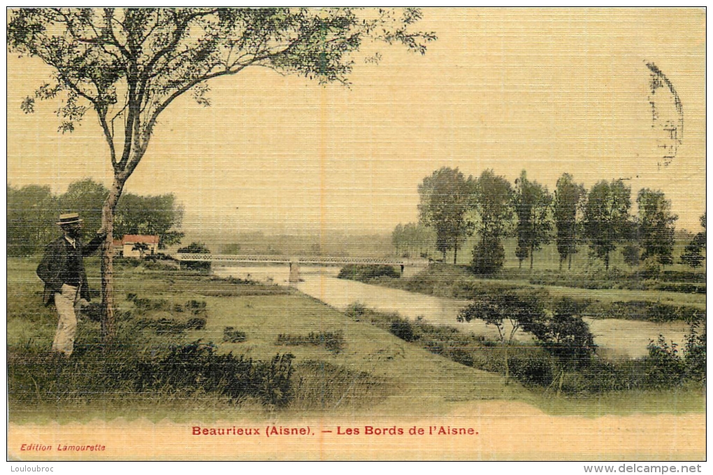 BEAURIEUX  LES BORDS DE L´AISNE EDITION LAMOURETTE TOILEE COULEUR - Autres & Non Classés