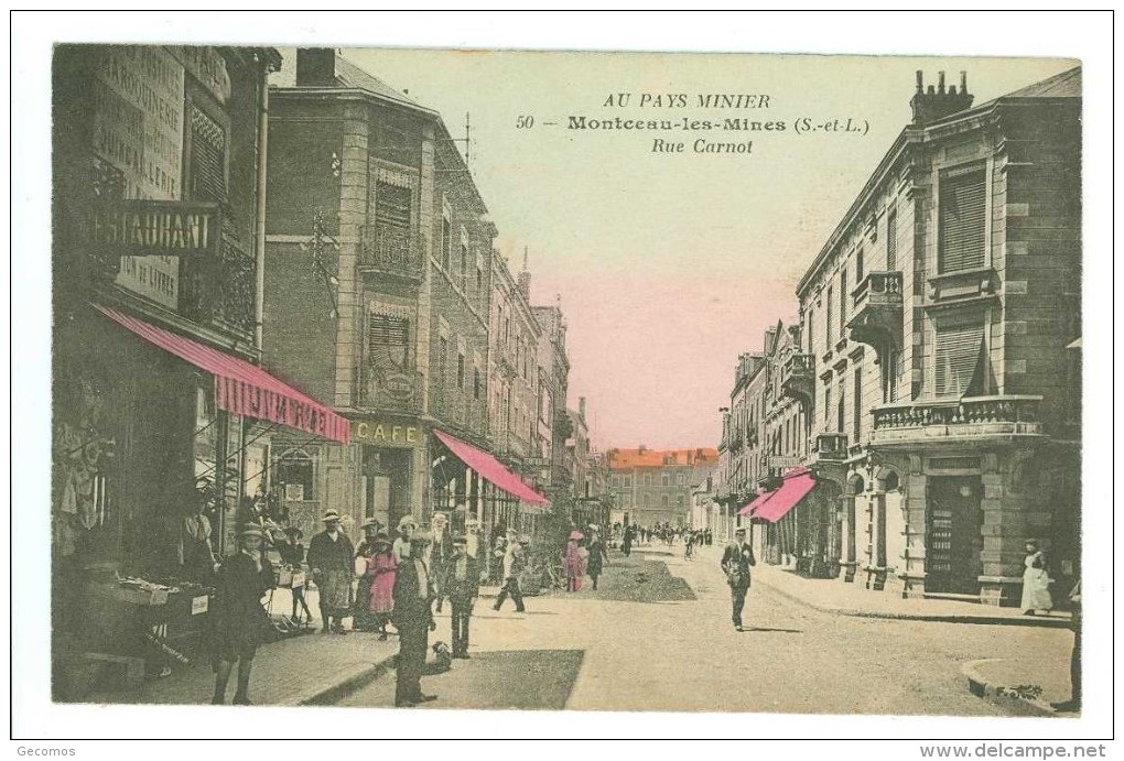 CPA 71 - MONTCEAU LES MINES - Rue Carnot (Au Pays Minier) - Montceau Les Mines