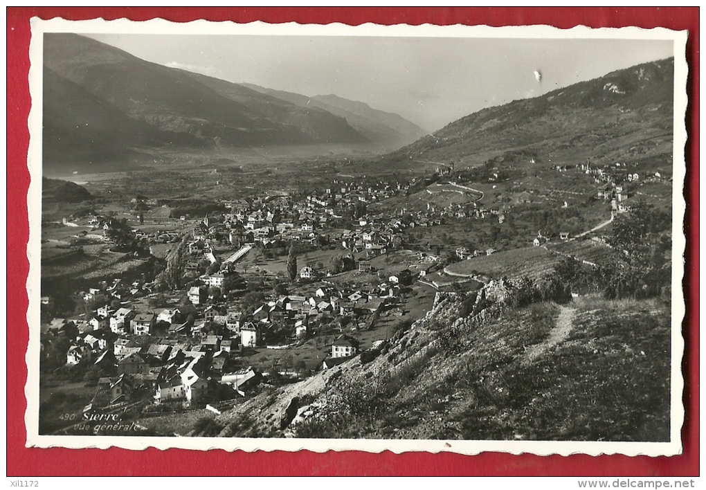 BXH-27  Sierre Vue Générale. Cachet Sierre 1943. Perrochet - Sierre