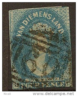 TASMANIA 1857 4d Blue QV SG 37 U #LK11 - Usados